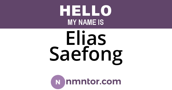 Elias Saefong