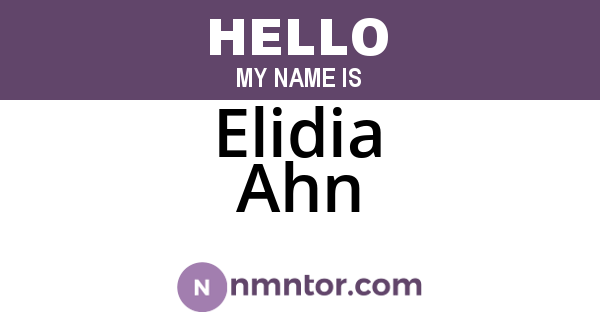 Elidia Ahn