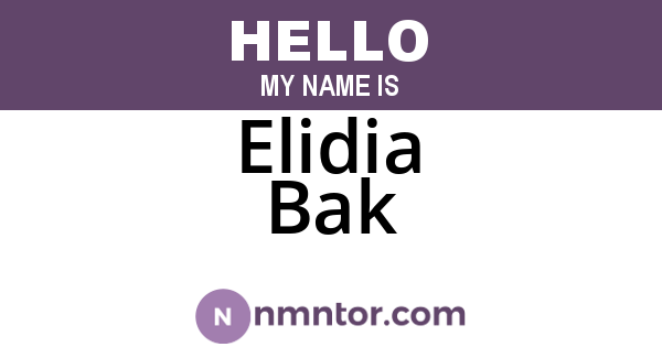 Elidia Bak