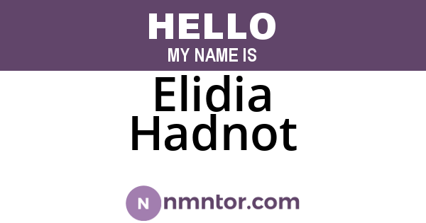 Elidia Hadnot