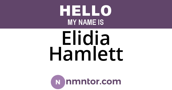 Elidia Hamlett