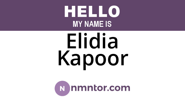 Elidia Kapoor