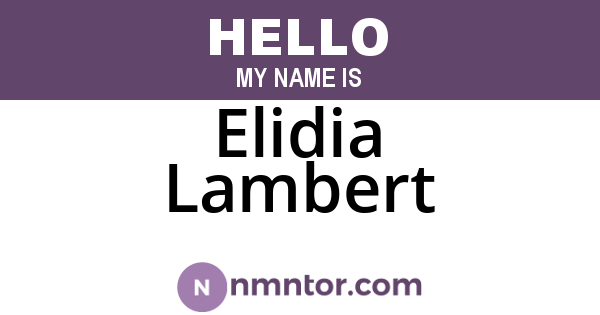 Elidia Lambert