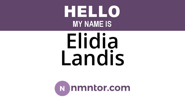 Elidia Landis