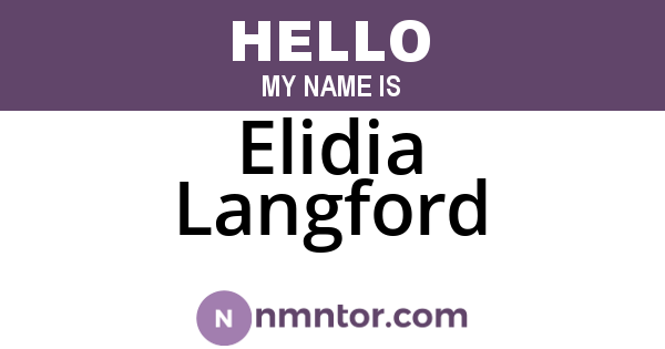 Elidia Langford