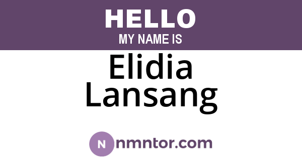 Elidia Lansang