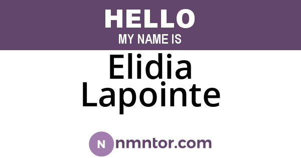 Elidia Lapointe