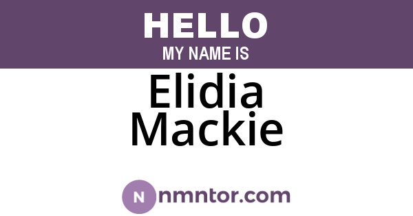 Elidia Mackie