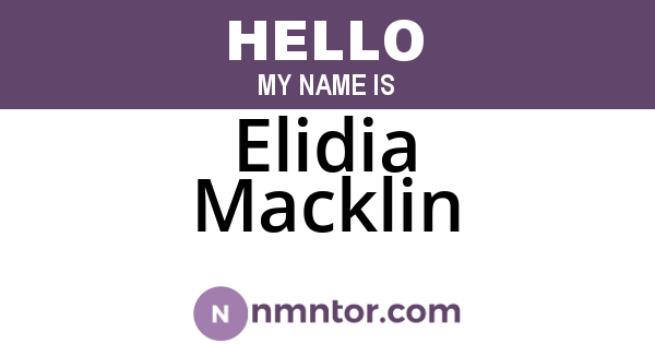 Elidia Macklin