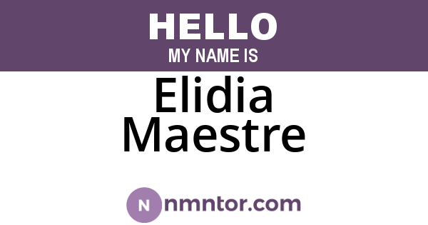 Elidia Maestre