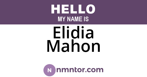 Elidia Mahon