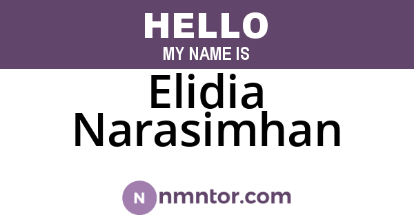 Elidia Narasimhan