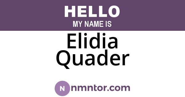 Elidia Quader