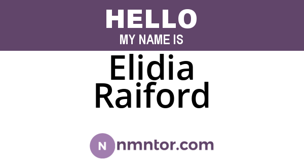 Elidia Raiford