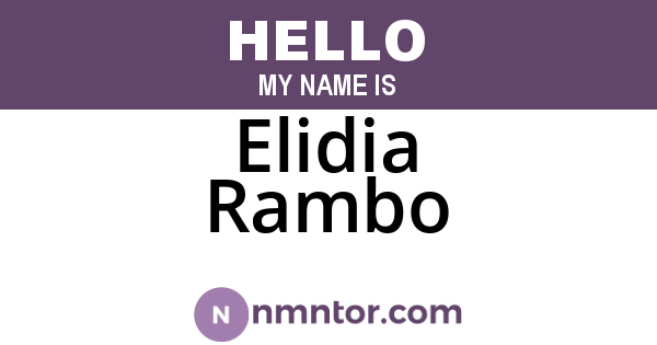 Elidia Rambo