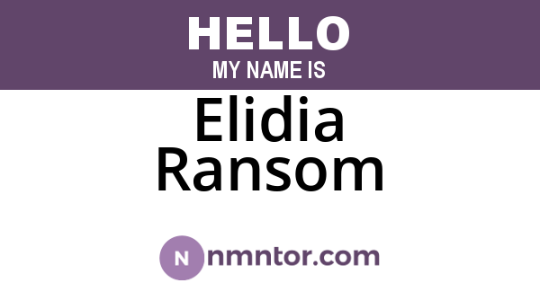 Elidia Ransom