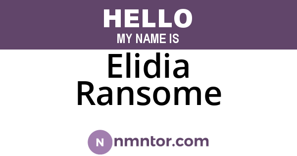 Elidia Ransome