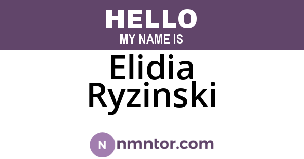 Elidia Ryzinski