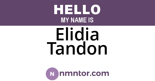 Elidia Tandon