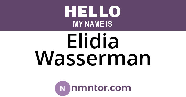 Elidia Wasserman