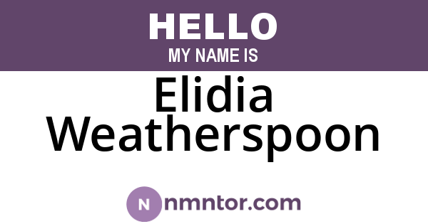 Elidia Weatherspoon