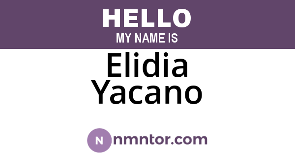 Elidia Yacano