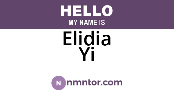 Elidia Yi