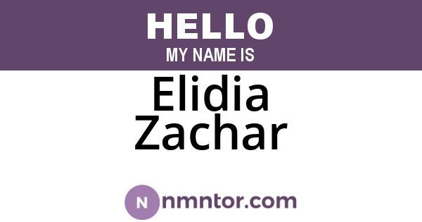 Elidia Zachar
