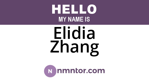 Elidia Zhang