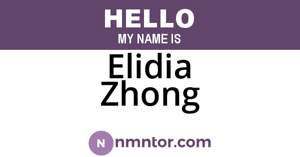 Elidia Zhong