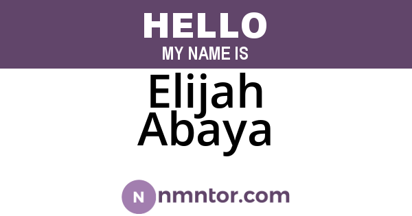 Elijah Abaya
