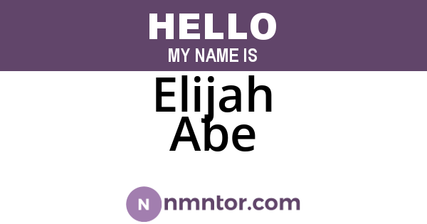 Elijah Abe