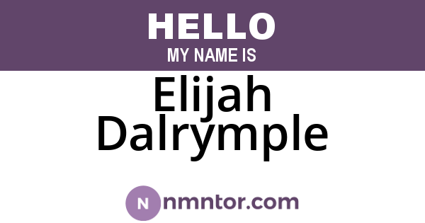 Elijah Dalrymple