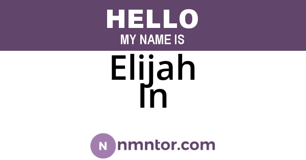 Elijah In