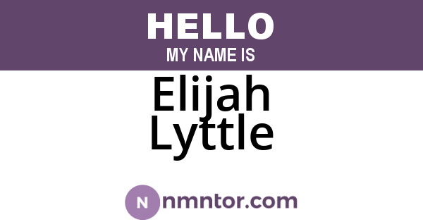 Elijah Lyttle