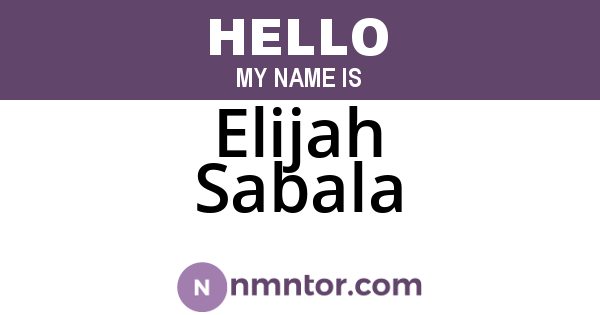Elijah Sabala