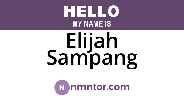 Elijah Sampang