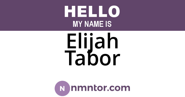 Elijah Tabor