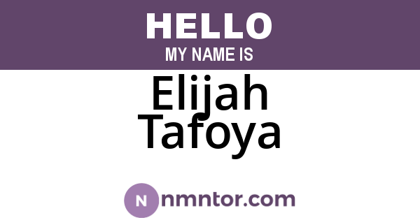 Elijah Tafoya