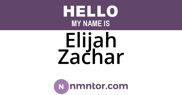 Elijah Zachar