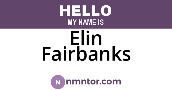 Elin Fairbanks