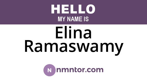 Elina Ramaswamy
