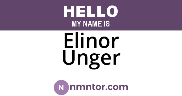 Elinor Unger