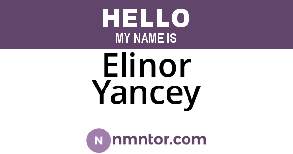 Elinor Yancey