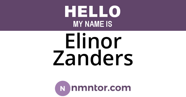 Elinor Zanders