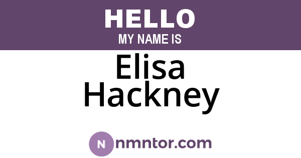Elisa Hackney