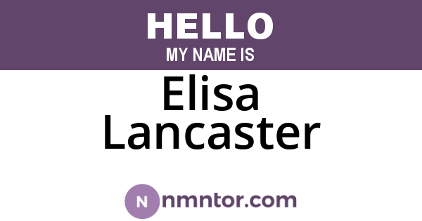 Elisa Lancaster
