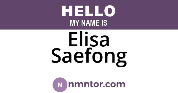 Elisa Saefong
