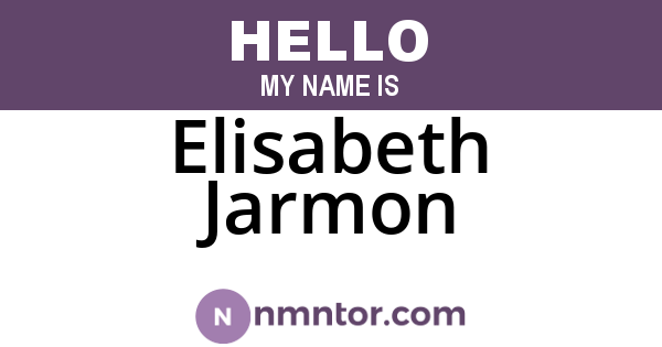 Elisabeth Jarmon