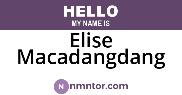 Elise Macadangdang